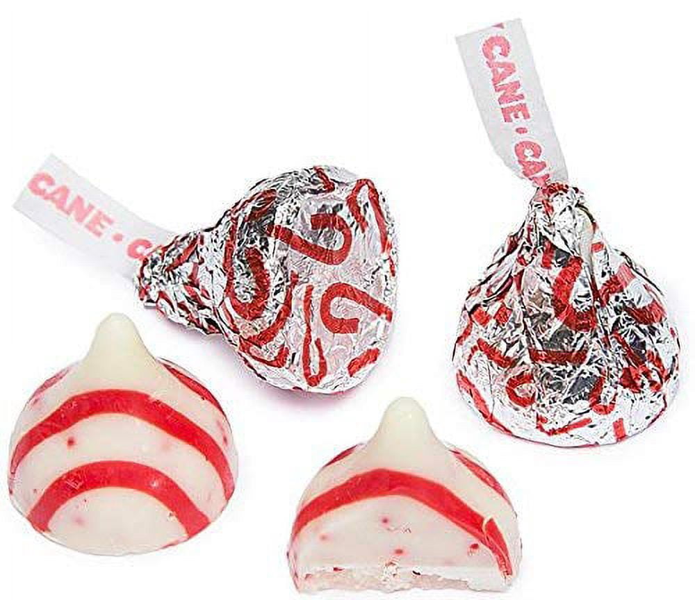 Hershey's Kisses Candy Cane Chocolate Kisses, Mint Flavored Candy, Individually Wrapped 4.37 lb Bag