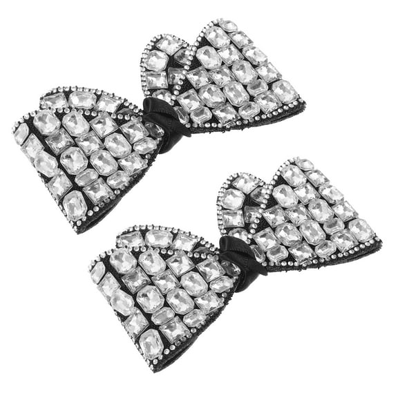 WHAMVOX 1 Pair Black Acrylic Bowknot Shoe Charms for Women Diy Enthusiasts
