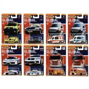 Mattel - Matchbox 2021 Global Series Vehicles - SET OF 8 (Fire Trucks, Ambulances, Police & More)