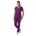 thumbnail image 5 of Adar Addition Go-Basic Scrub Set For Women - Slim V-Neck Scrub Top & Skinny Cargo Scrub Pants - A9200 - Eggplant - XL, 5 of 7