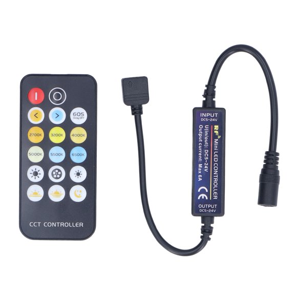 Contrôleur LED, 3 Modes de Température de Couleur Mini Contrôleur de Variateur Sensible 17 Touches Télécommande pour KTV