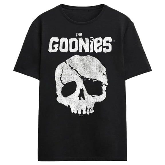 The Goonies Iconic White Skull on Black Short Sleeve Adult T-Shirt-Small