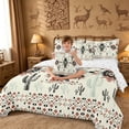 thumbnail image 4 of meiyoeat Rustic Western Aztec Print 7pcs Queen Bedding For Adults,Desert Botanical Cactus Bedding Comforter Set Queen For Men Women,Reversible, 4 of 7