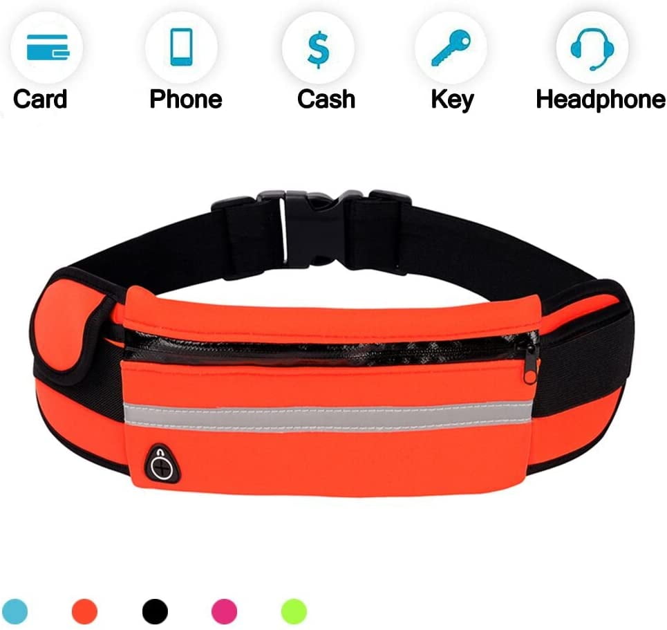 JAPI Running Belt,Water Resistant Runners Belt Fanny Pack for Women Men Adjustable Running Pouch Belt Fits Phones iPhone 11 pro max Xs x 6 7 8 Plus Samsung S10 Waist Bag for Hiking Fitness Travel 