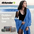 thumbnail image 2 of 4Monster Camping Towel Microfiber, Fast Drying Travel Towel, Blue, XS, 2 of 8