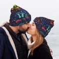 thumbnail image 5 of Picia Magical Mushrooms and Flowers Pattern Knitted Beanie Hat for Men and Women , Unisex Winter Warm Stretchy Knit Cap Thick Fisherman Beanies Cuffed Plain Skull Caps, 5 of 6