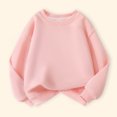 thumbnail image 4 of Abcomgle Sweatshirts for Girls 7-8 Cute Crewneck Long Sleeve Girls Pullover Sweatshirt Drop Shoulder Solid Color Shirt for Teen Girls Cotton Fall School Clothes for Teen Girls, 4 of 5