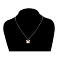 thumbnail image 2 of Adult 14KT Gold Flash Plated Butterfly Necklace with Simulated Diamonds, 2 of 6