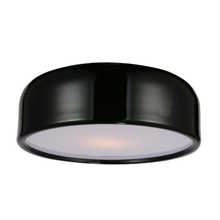

3 Light Drum Shade Flush Mount with Black finish