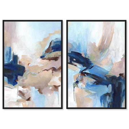 Colors of Idylle Set Canvas Set of 2 Trendy Art Prints by Art Remedy Black Frame 30 x 45