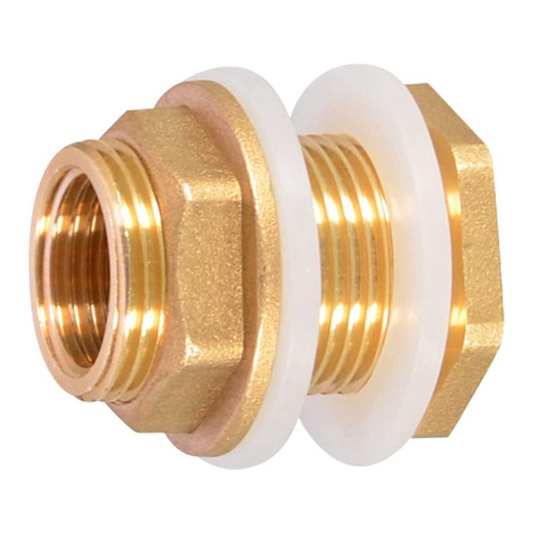 Solid Brass Bulkhead Fitting,3sets 1/2in Female 3/4in Male Solid Brass  Water Tank Connector Threade