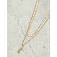 thumbnail image 2 of Time and Tru Goldtone Initial Letter "L" Necklace Set for Women, 2 Piece Set, 2 of 2