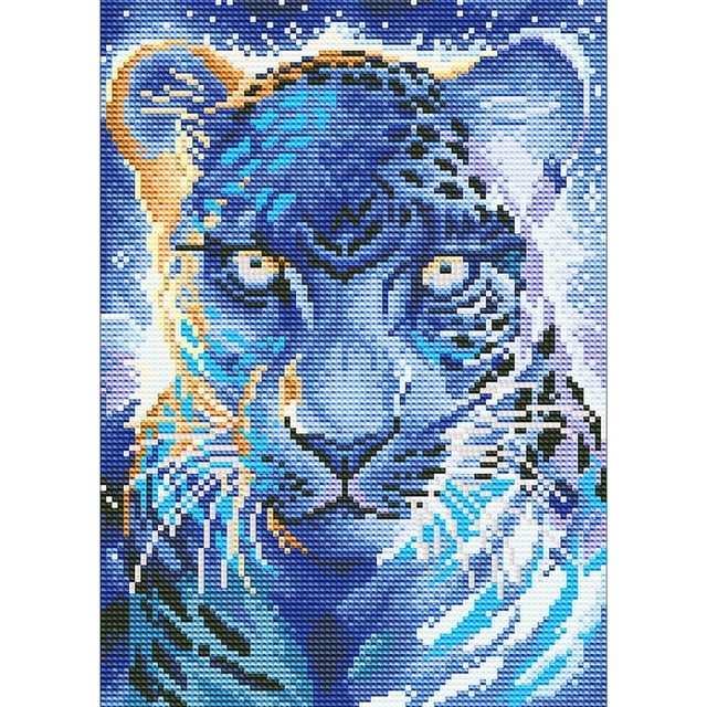 Wdftyju 5D bricolaje taladro redondo completo diamante pintura tigre luminoso decoración del hogar (LZYG22) Wdftyju 5bx9qw4yc8zd3fm5D02