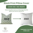 thumbnail image 6 of Fabdivine “Bagru Buti Elegance” Cushion Cover – Hand Block Printed Green Linen Blend Pillow for Rustic & Boho Décor, 6 of 6