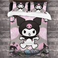 thumbnail image 1 of Juego de ropa de cama con dibujos animados de Anime Sanrio Kawaii Kuromi, edredón, funda de almohada, ropa de cama para niños, 1 of 4