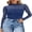 Dark Blue, variant on Womens Mesh Tops Lace Long Sleeve Shirts Crewneck Slim Fitted Outfits See Through Blouses Charcoal Black Shirts