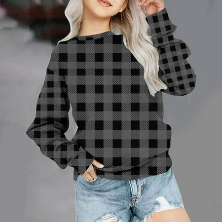 

YWDJ Girls Crewneck Oversized Sweatshirt Kids Fashion Long Sleeve Pullover Tops 1-12 Years Gray 3-4T