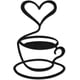 thumbnail image 1 of Decoración de pared de madera con forma de taza de café, arte de pared de café negro, silueta de taza de café, decoración colgante, corte láser, letrero rústico de café con forma de corazón, 1 of 9