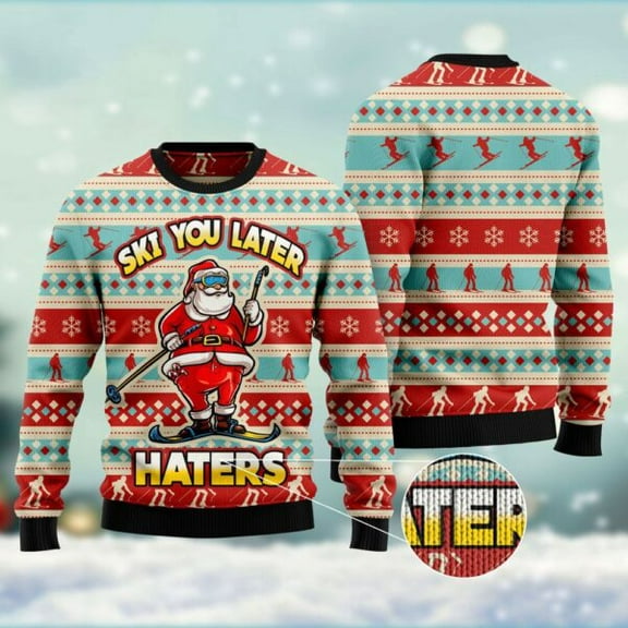 Ski You Later 3D Christmas Sweater, Christmas Sweater, 3D Sweater, Funny Xmas Sweaters