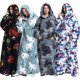 thumbnail image 2 of Sudadera con capucha de felpa de gran tamaño para hombres y mujeres, mantas cálidas con mangas, Sudadera con capucha de bolsillo al aire libre, manta de Sherpa de lana de Coral, Invierno, 2 of 4