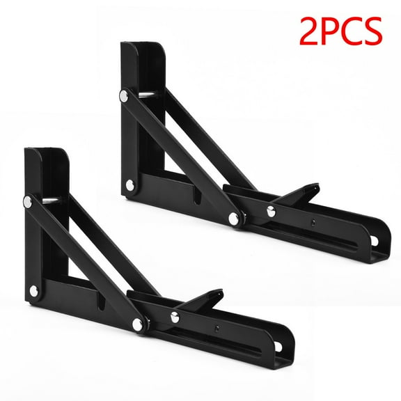 2pcs 200*106mm Black Finish Campervan Folding-Bracket Table Shelf Motorhome Caravan Camper Van Interior Accessories