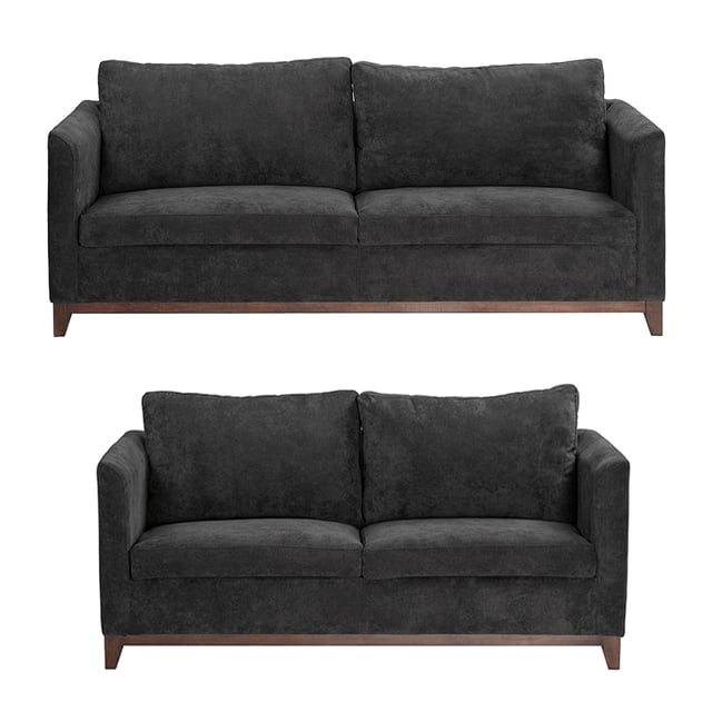 Sala 3-2 TRINITY Oslo 2 Piezas (Sofá, Love Seat) Gris Carbón Para Sala