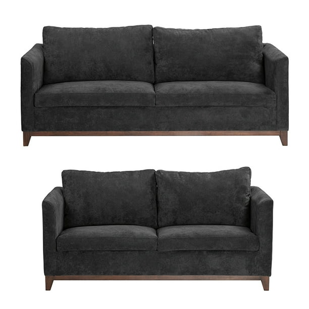 Sala 3-2 TRINITY Oslo 2 Piezas (Sofá, Love Seat) Gris Carbón Para Sala