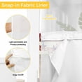 thumbnail image 4 of No Hook Shower Curtain with Snap in Liner, Retro USA Flag Star and Berry Waterproof Fabric Bathroom Curtain Mesh Top Window, Wooden Texture Shower Curtains 60x72in, 4 of 9