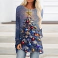 thumbnail image 2 of Riecok Womens Plus Size Tops Christmas Round Neck Tunic Tops Xmas Tree Print Raglan Sleeve Blouses Winter Warm Clothes, 2 of 5