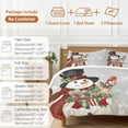 thumbnail image 6 of Christmas Snowman Comforter Set Queen Size, Winter Xmas Box Bird Snowflakes Grey Soft Bedding Set for Man Woman, 4 Pieces Duvet Cover Set with Fitted Sheet, 2 Pillowcases, 6 of 9