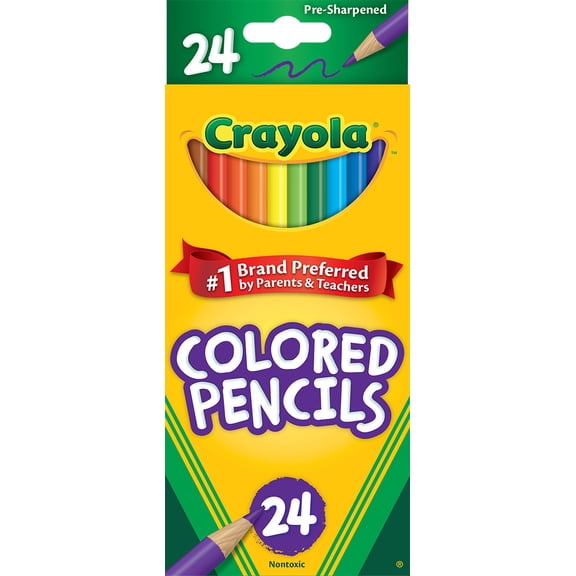 Crayola Colored Pencils, Assorted Colors, Pre-Sharpened, Adult Coloring, 24 Count