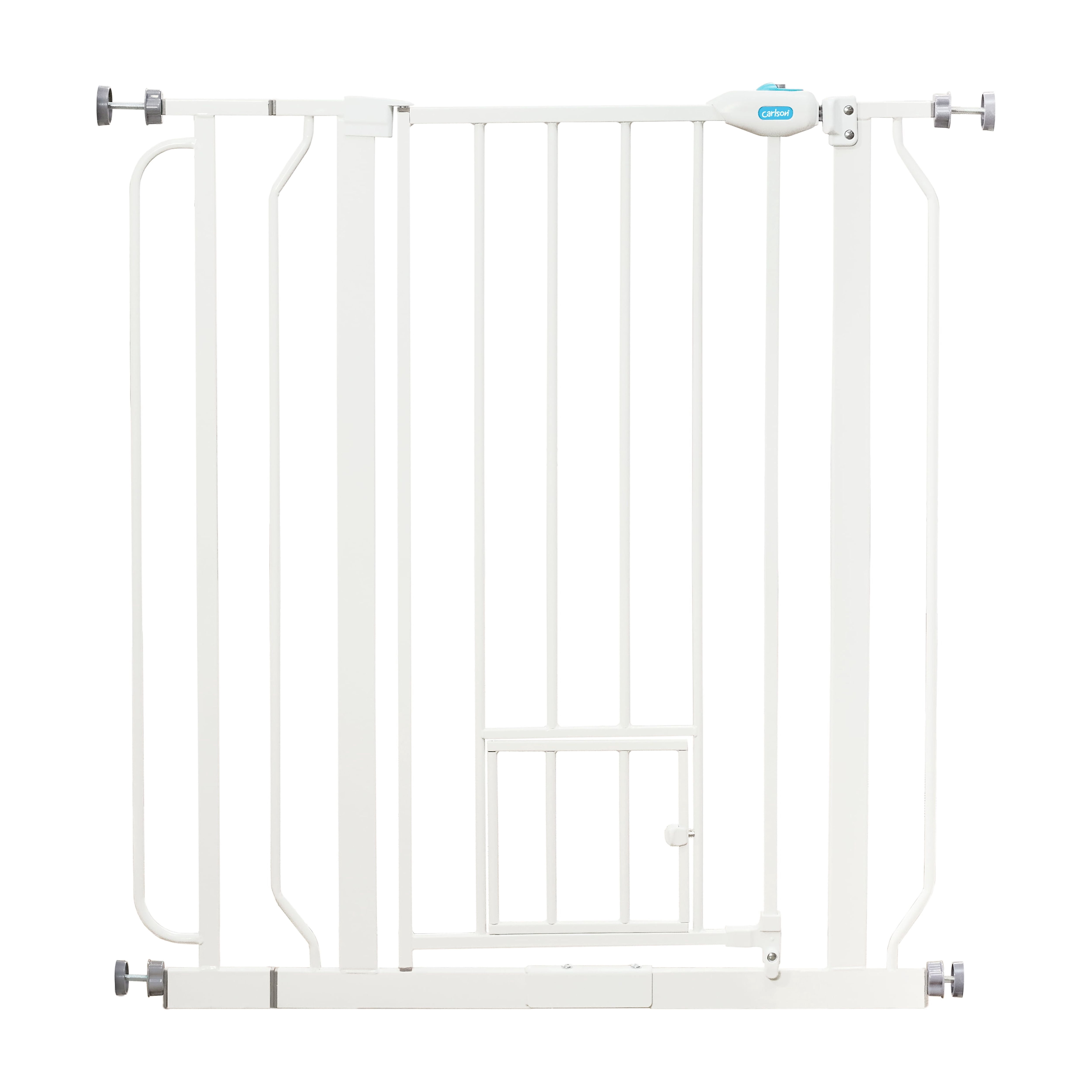 Carlson Extra Tall Metal Walk Through Pet Gate with Small Pet Door and Extension Kit, 36" H x 29"-36.5" W