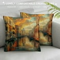 thumbnail image 3 of Chilfamy Italian Throw Pillow Cushion Cover, European Venice Canal with Historical Buildings Famous Town Scenery, Decorative Square Accent Pillow Case White, 3 of 5