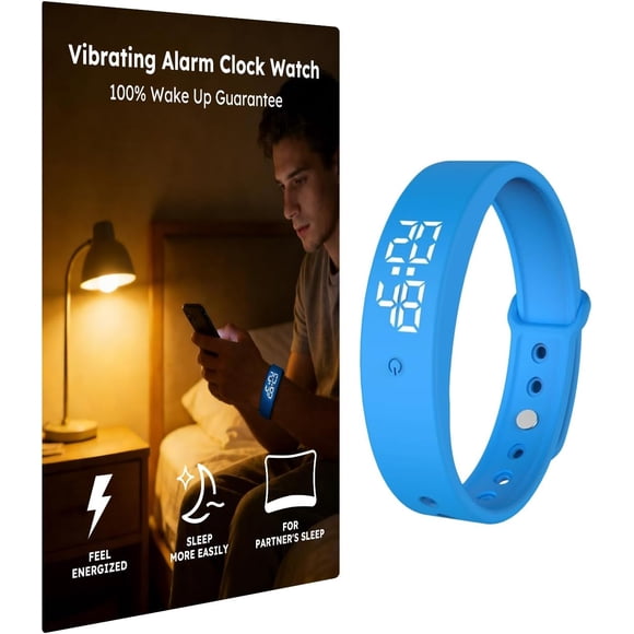 Fitsleeps Vibrating Alarm Clock Watch for Heavy Sleepers, Silent Wake Up Bracelet & Smart Wristband, Wrist Alarm