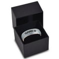 thumbnail image 3 of Tungsten Gamer Typography Writing Band Ring 7mm Men Women Comfort Fit 18k Rose Gold Dome Brushed Gray Polished, 3 of 4