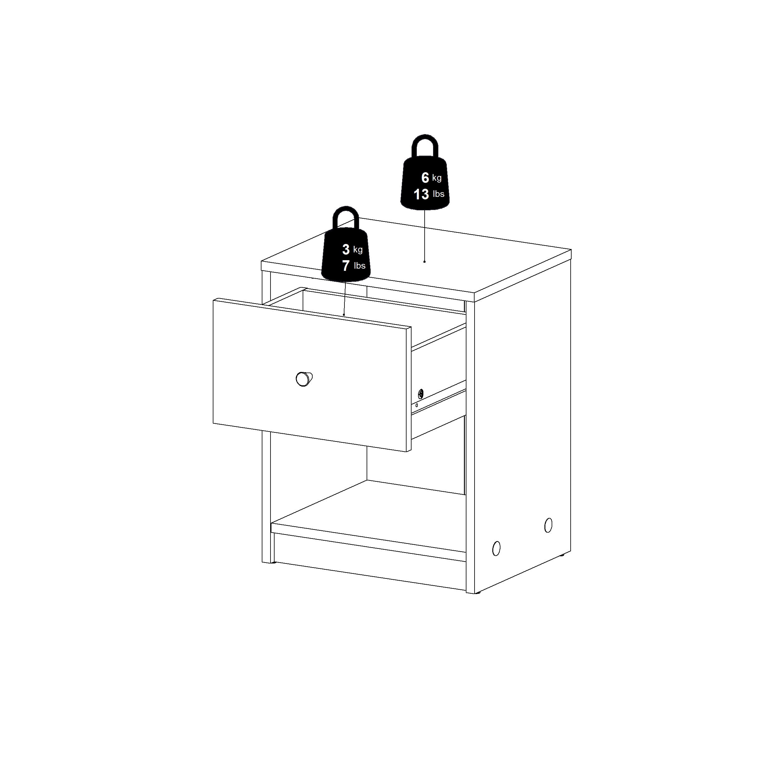 Tvilum Studio 3-Piece Bedroom Set - 6 Drawer Double Dresser And Nightstand Set Of 2, White