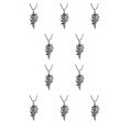 thumbnail image 2 of Collar con colgante de llama Minnieouse para hombre estilo Punk gargantilla de cadena de cuero Plata 10Conjunto, 2 of 6