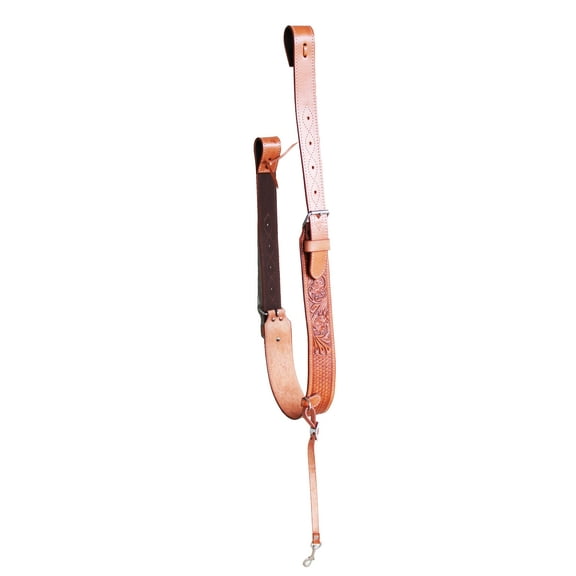 Horse Western Leather Basketweave Tooled Floral Rear Flank Saddle Cinch Off Billets 9759A