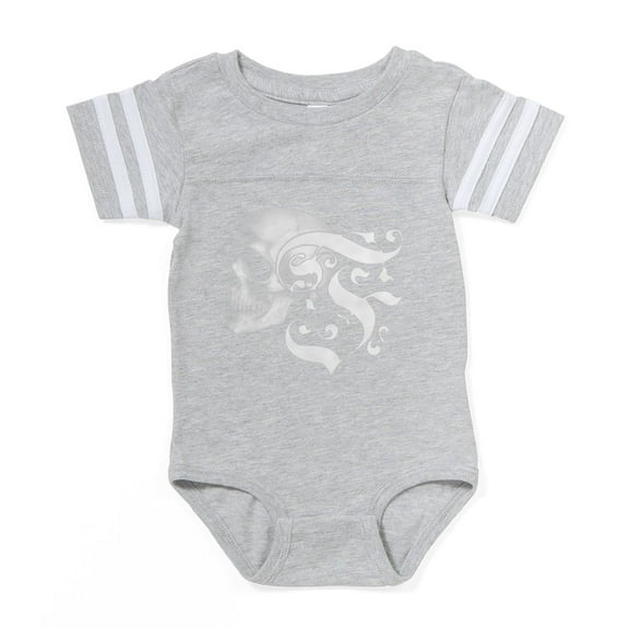 CafePress - Gothic Skull Initial F - Cute Infant Baby Football Bodysuit