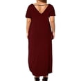 thumbnail image 5 of Asxite Plus Size Summer Dresses for Women Casual Solid Loose Round Neck Short Sleeve Midi Sundress, 5 of 5