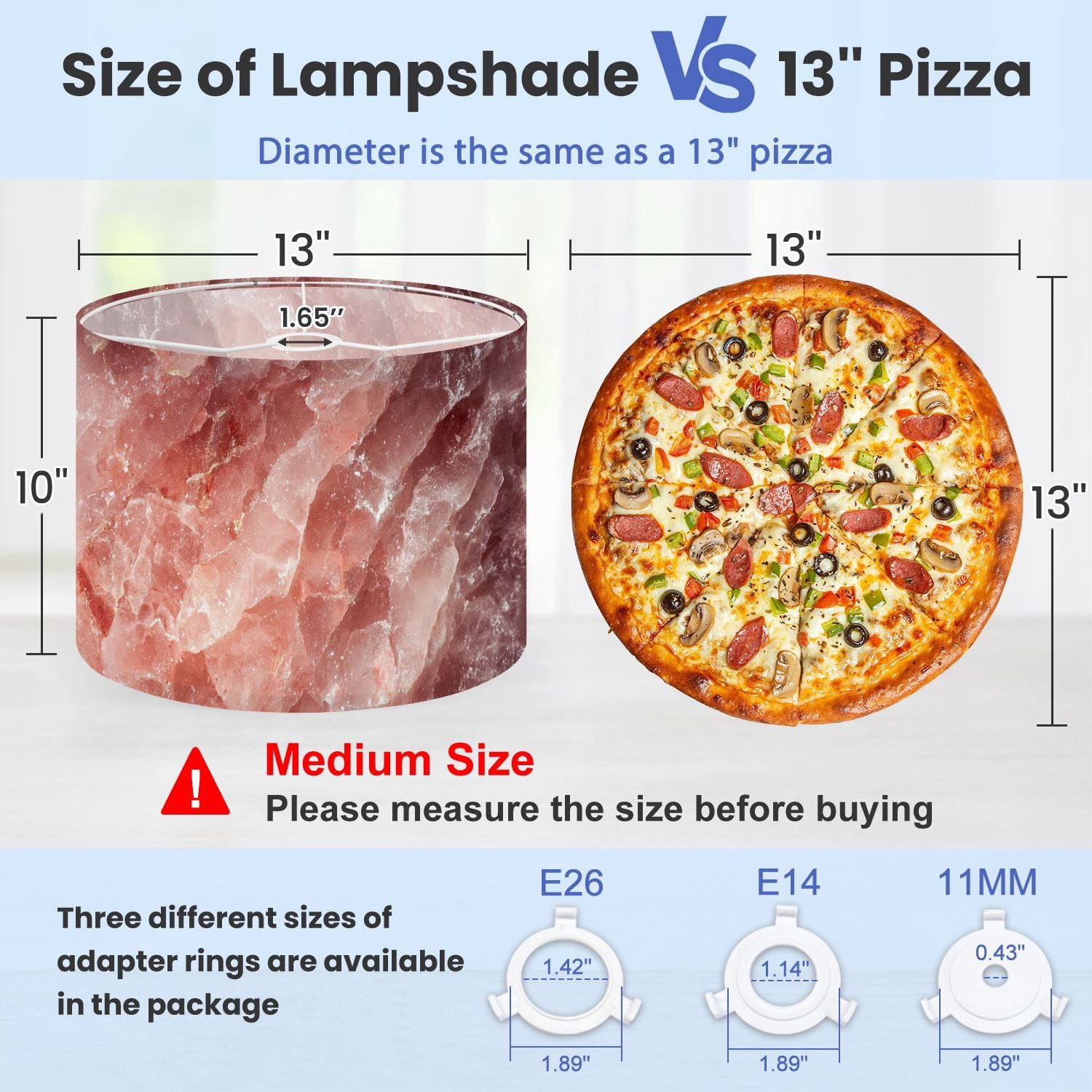 Lampshades 2 Pack Himalayan pink salt rock from whole solid crystal block 13"x13"x10" Light Shade for Table Lamps Floor Lamp Shades Lampshade Replacement Easy Assembly