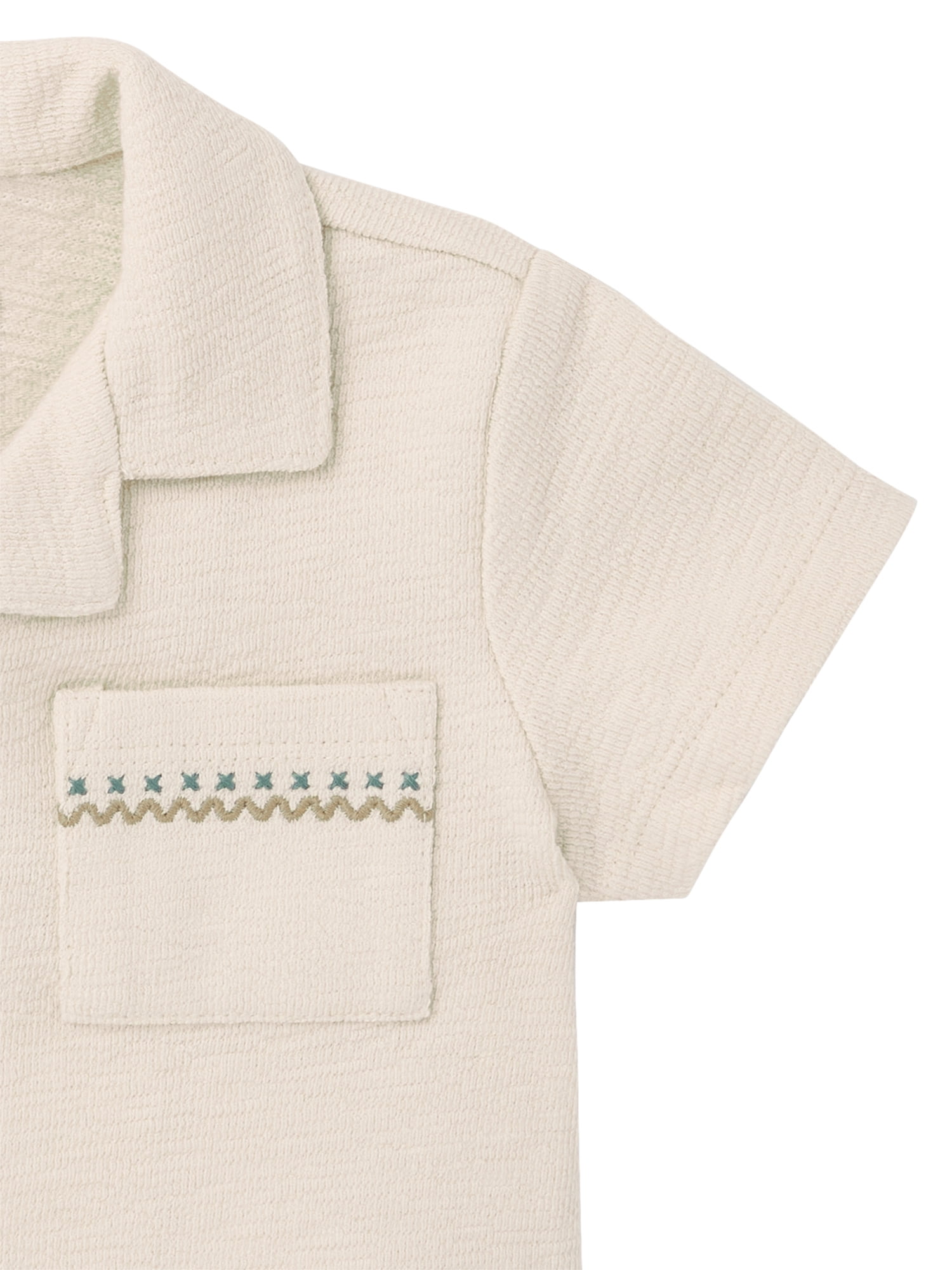 Modern Moments by Gerber Baby Boy Button Down Shirt and Short Outfit Set, 2-Piece, 0/3 Months - 24 Months