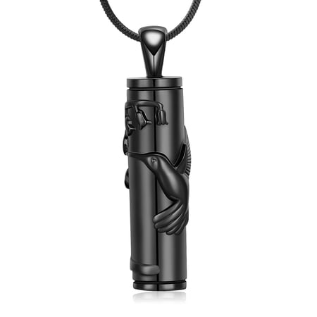 Cremation Jewelry Hummingbird Urn Necklace with Hollow Cylinder Cremation Keepsake Urn Pendant Memorial Lockets for Ashes for Women Men