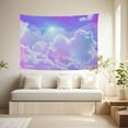 thumbnail image 5 of Purple Cloud Tapestry Wall Hanging Aesthetic Backdrop Pastel Ceiling Wall Decor for Girls Bedroom Living Room Dorm, 60x50 inch, 5 of 13
