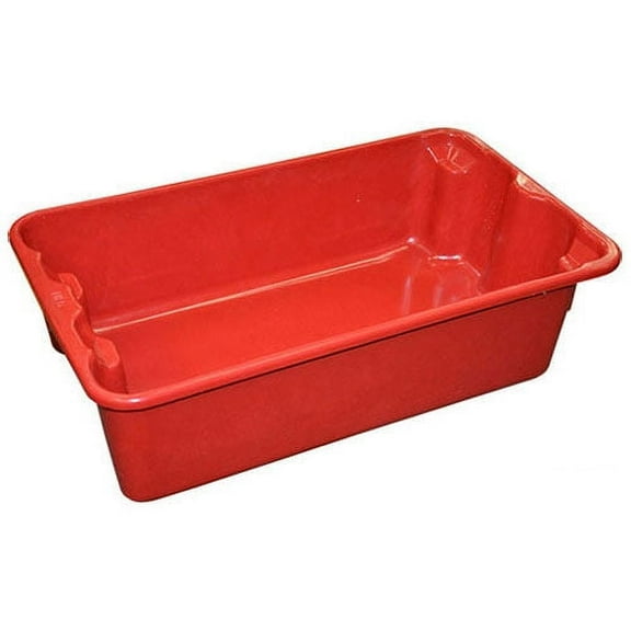 Molded Fiberglass Nest and Stack Tote 780208-5280 - 17-7/8" x10"-5/8" x 5" Red, Lot of 10