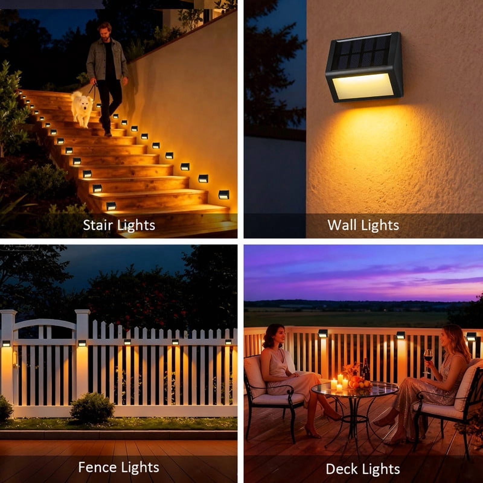 YULINKCO Solar LED Wall Light, Waterproof Outdoor Solar Pathway Light, Automatic On/Off, Energy-efficient Garden Light for Yard, Pathway, Fence, and Wall Mount