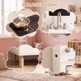 thumbnail image 5 of TLSUNNY Kids Pretend Play Kitchen, Wooden Kitchen Playset for Toddlers w/ Chalkboard, Utensils, Oven & Sink, 5 of 8