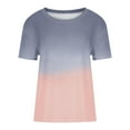 thumbnail image 4 of Clearance asdoklhq Juniors Plus Tops & T-Shirts,Women's Printing Round Neck Loose Short Sleeve T Shirt Pullover Tops Blouse, 4 of 5