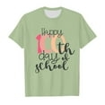 thumbnail image 3 of 100th Day Of School Shirt Short Sleeved Round Neck Cute Print School Day Shirt for Teen Girl 6-7 Years, 3 of 4