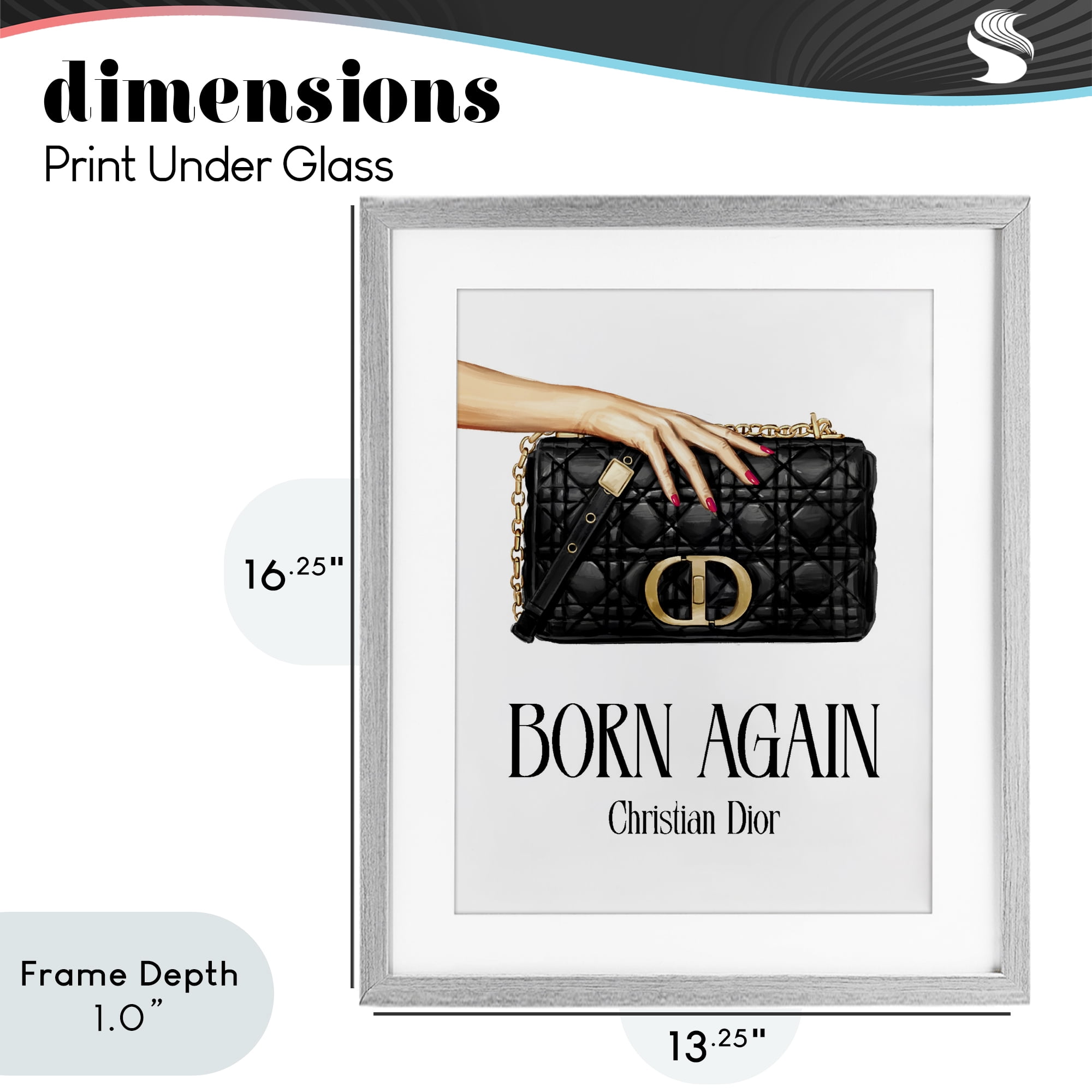Stupell Industries Born Again Christian Luxury Gray Framed Print Under Glass, design by Ziwei Li